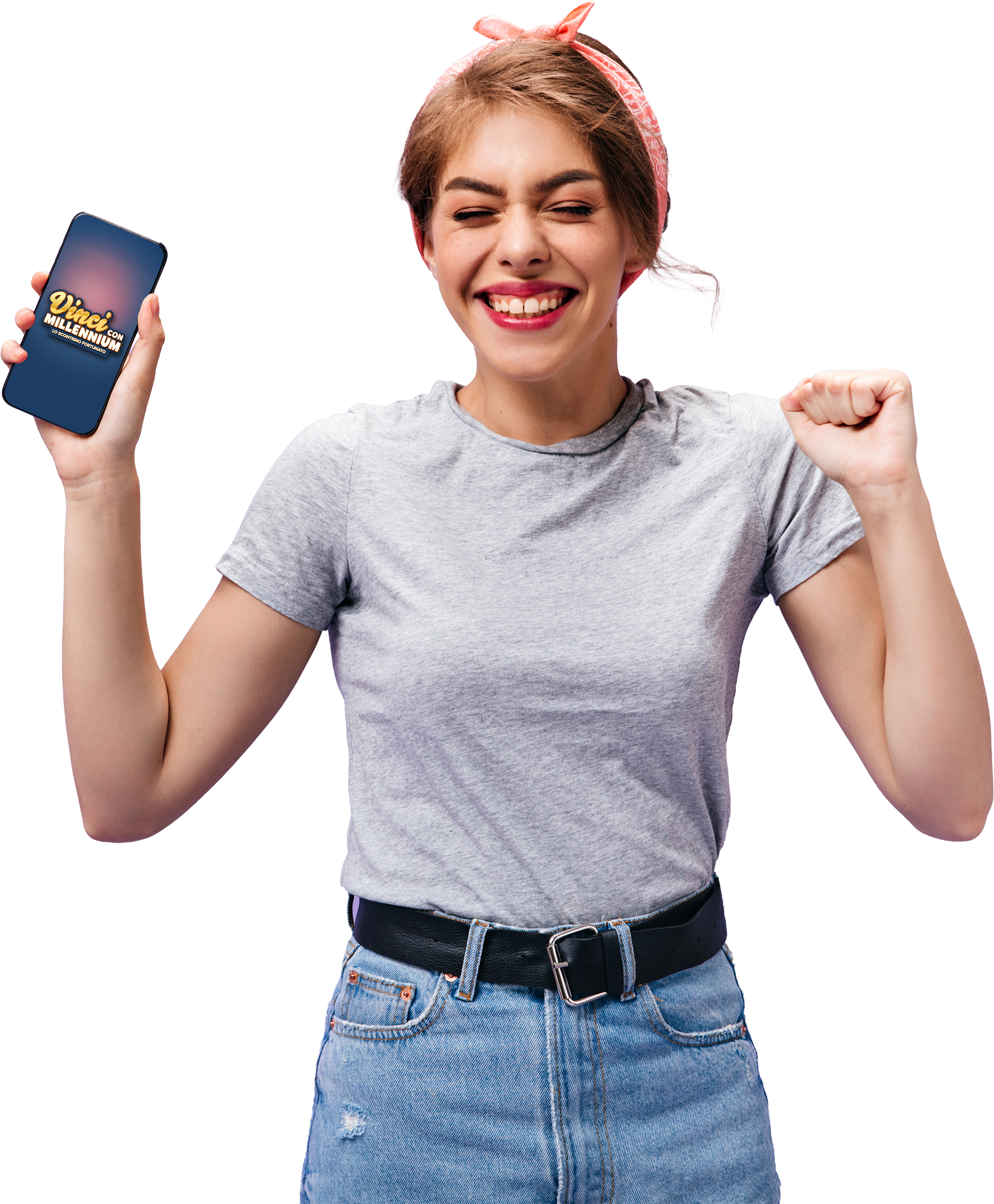 Ragazza contenta con smartphone